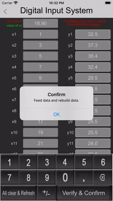 Capturas de tela do Quadratic Regression Pro