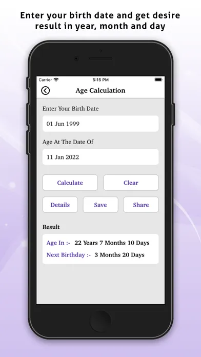 Capturas de tela do Age Calculator - Find Age