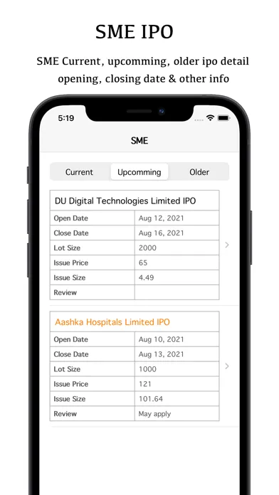 IPO Update Screenshots