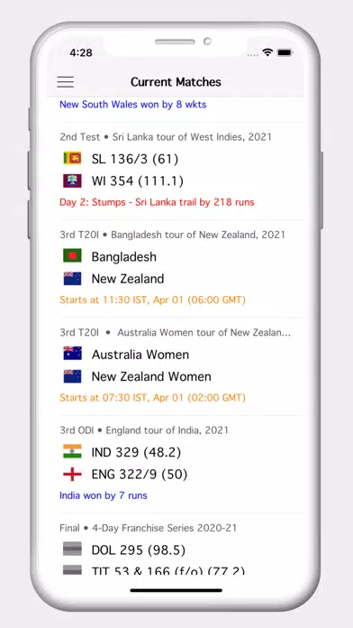 ภาพหน้าจอของ Cricview - Cricket live score