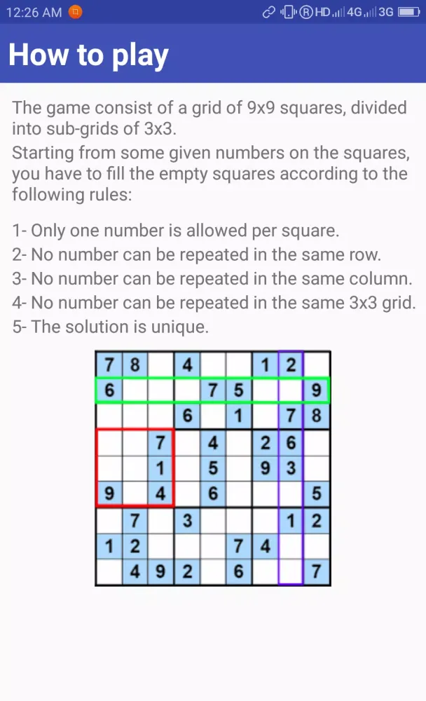 Sudoku سکرین شاٹس