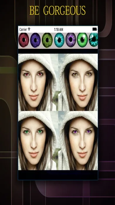 Ảnh chụp màn hình của Eye Color Changer +  Change Eyes Colors With Colorful Eye Effects