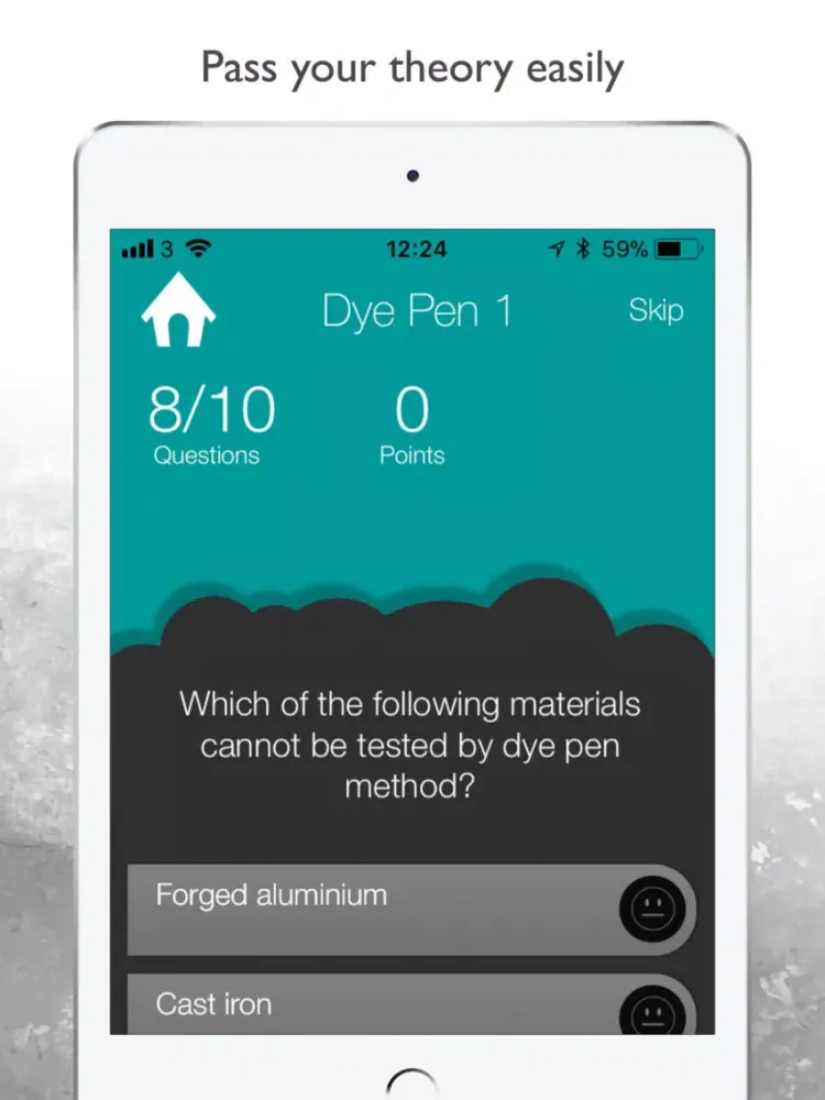 Capturas de tela do Dye Penetrant Inspection iPad 