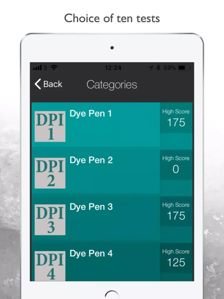 Capturas de tela do Dye Penetrant Inspection iPad 