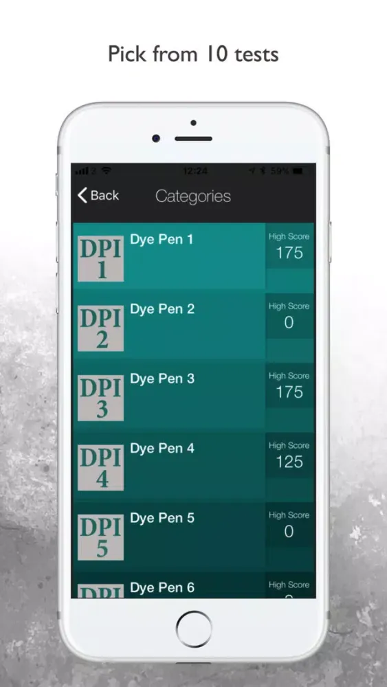 Capturas de tela do Dye Penetrant Inspection