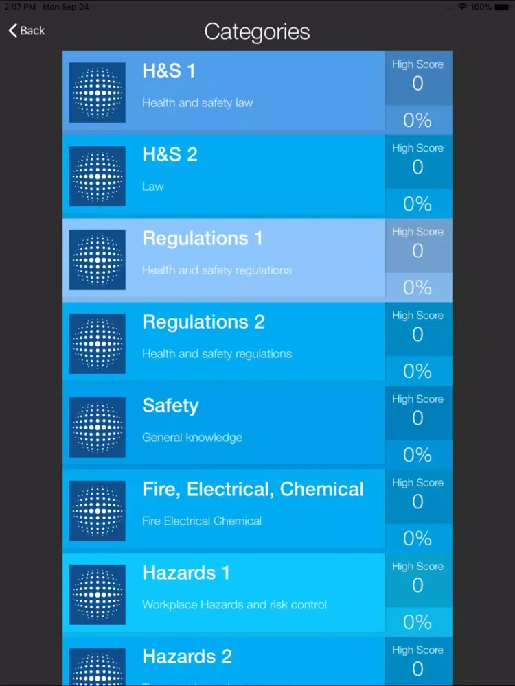 Capturas de pantalla de Nebosh Quiz Health and Safety iPad 