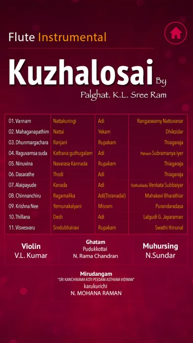 Capturas de tela do Kuzhalosai Instrumental Flute