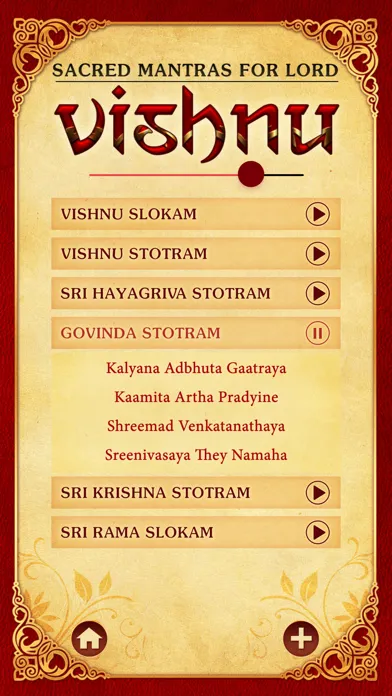 ภาพหน้าจอของ Sacred Mantras For Lord Vishnu