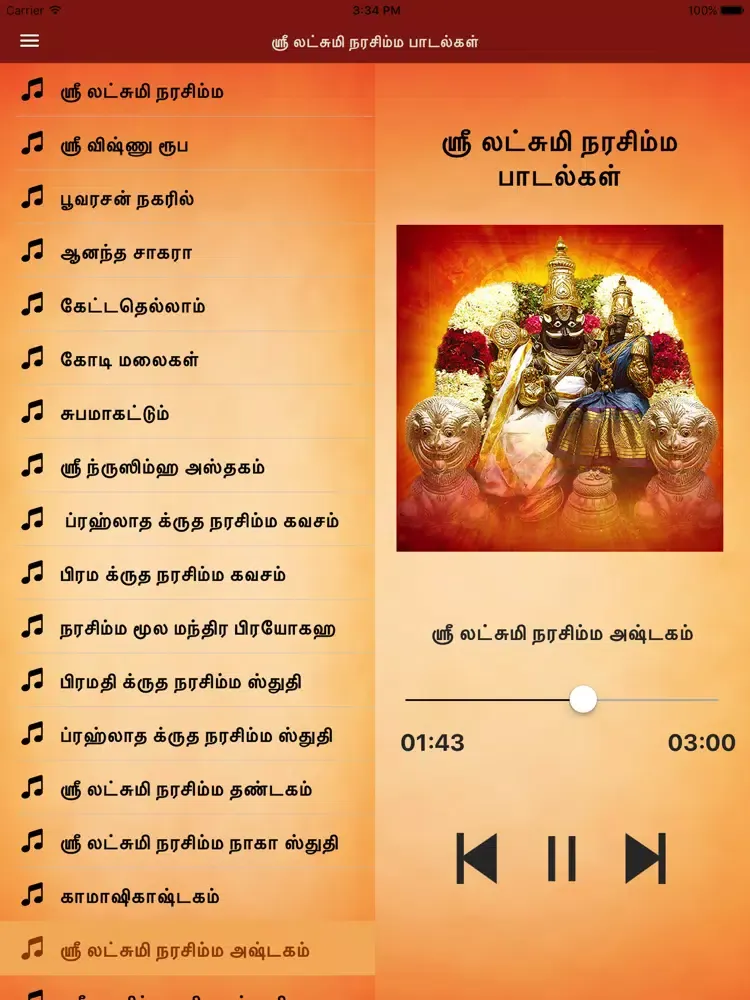 Sri Lakshmi Narasimha Songs iPad  スクリーンショット