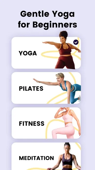 Tangkapan layar Yoga for Beginners, Pilates+