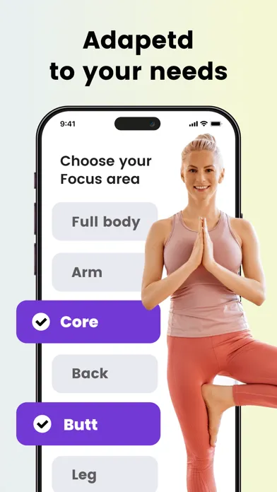 Tangkapan layar Yoga for Beginners, Pilates+