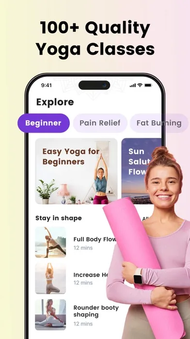 Tangkapan layar Yoga for Beginners, Pilates+