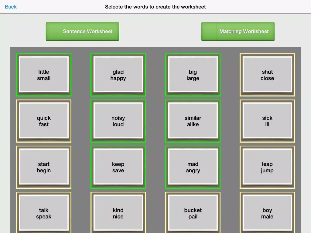 Zrzuty ekranu First Grade and Second Grade Antonyms and Synonyms Free iPad 