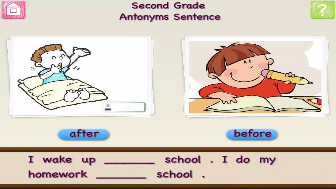 Zrzuty ekranu First Grade and Second Grade Antonyms and Synonyms Free