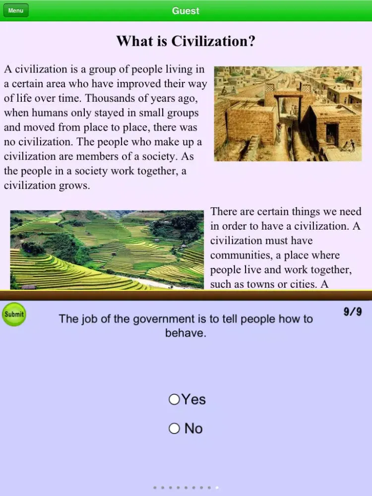 Third Grade - Fourth Grade Social Studies Reading Comprehension Free iPad  스크린샷