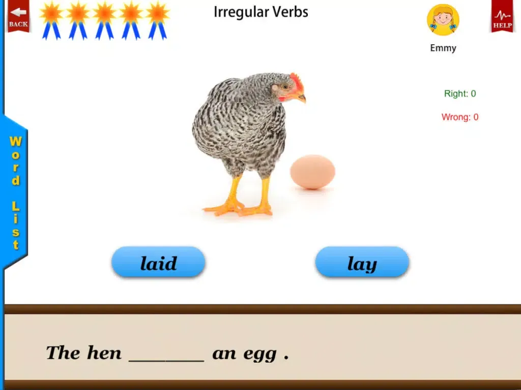 English Irregular Verbs Vocabulary Grammar Free iPad  Screenshots