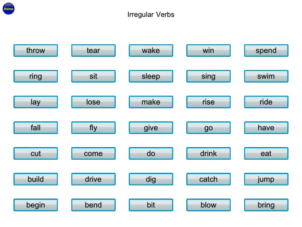 English Irregular Verbs Vocabulary Grammar Free iPad  Screenshots