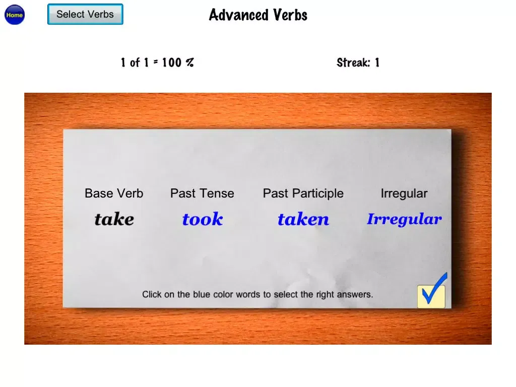 English Irregular Verbs Vocabulary Grammar Free iPad  Screenshots