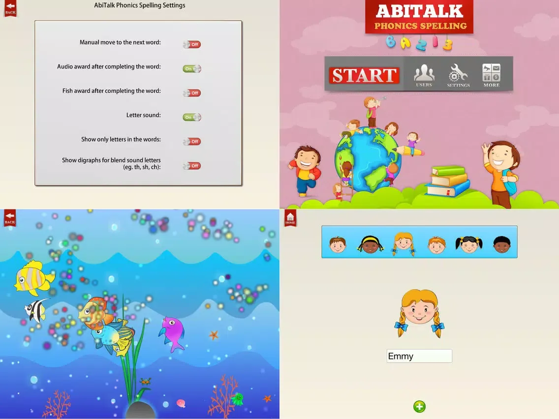ABC Phonics Spelling - short vowels, consonants, beginning sound, ending sound, digraphs iPad 应用截图