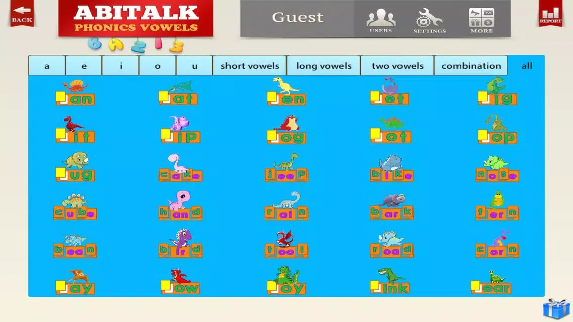 Tangkapan skrin Phonics Vowels - Short Vowels, Long Vowels, Two Vowels