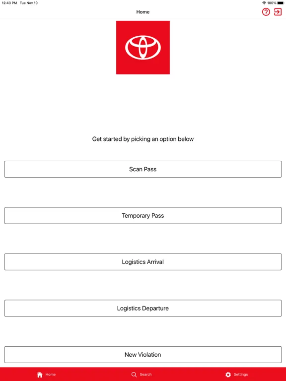 Capturas de tela do Toyota Vehicle Management iPad 