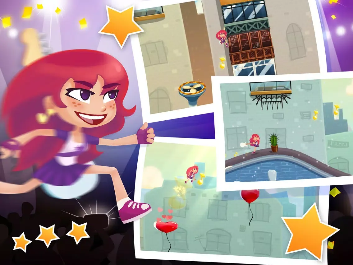 Run and Rock-it Kristie - fast-paced platforming gameplay and cool guitar solos in one game iPad  Screenshots