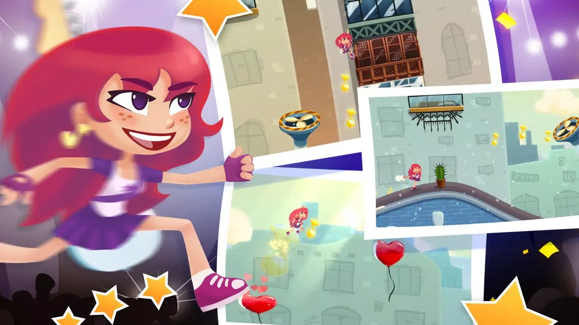 Run and Rock-it Kristie - fast-paced platforming gameplay and cool guitar solos in one game Screenshots