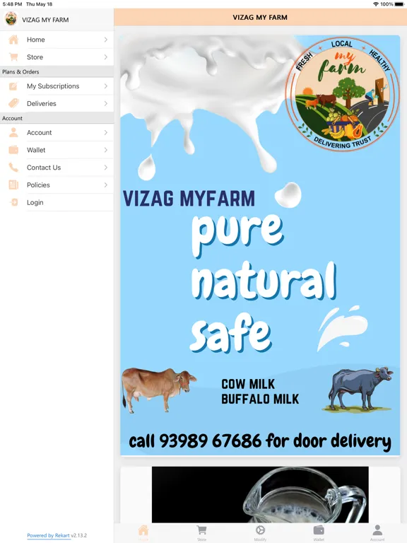 VIZAG MYFARM - NATURAL MILK iPad 應用截圖