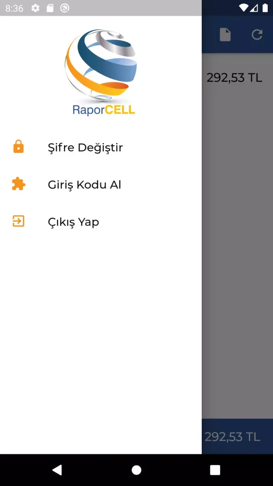 Screenshot di Raporcell