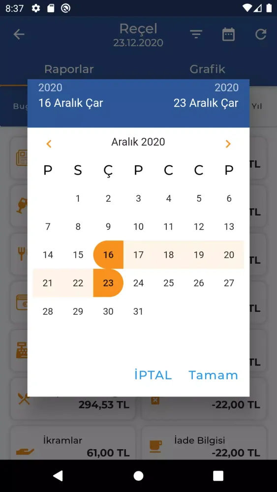 Screenshot di Raporcell