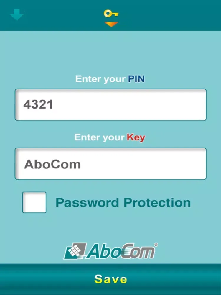 Ảnh chụp màn hình của AboCom OTP iPad 