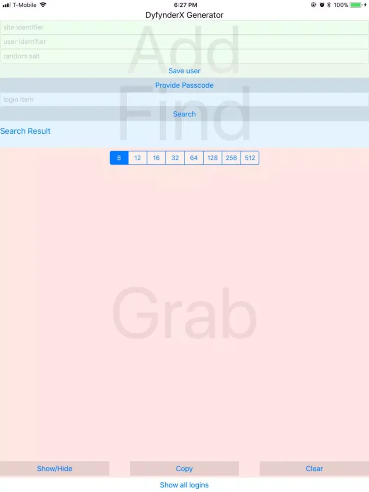 DyfynderX iPad  Screenshots