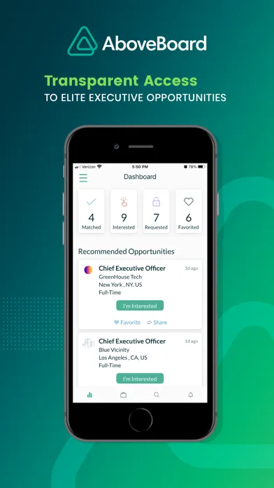 AboveBoard: Executive Search Ekran Görüntüleri