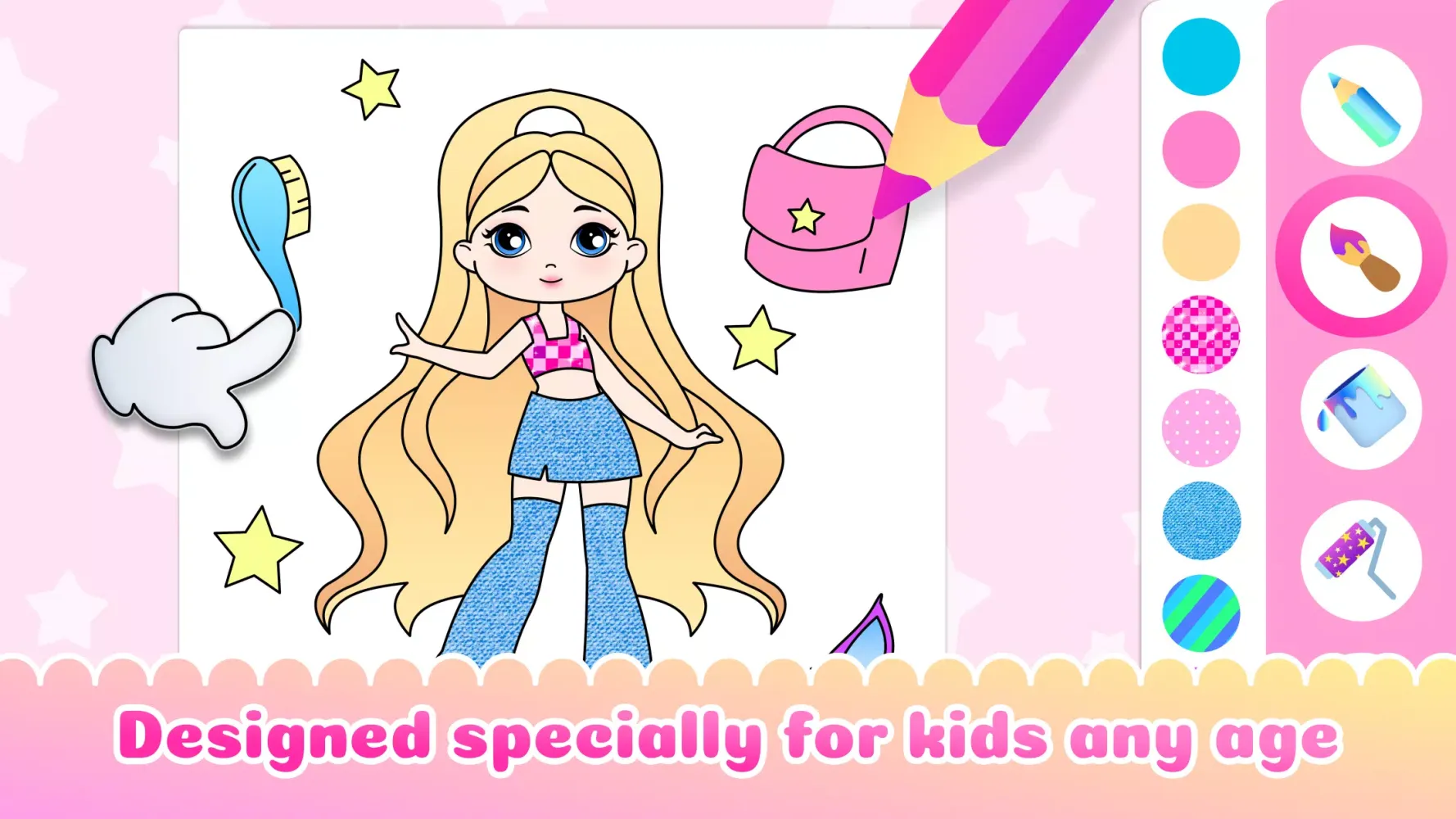 Girl Coloring Book Kids Games スクリーンショット