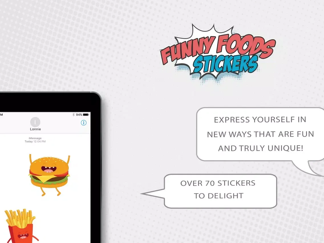 Funny Food Sticker Pack iPad  Screenshots
