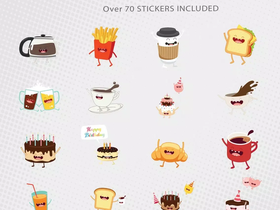 Funny Food Sticker Pack iPad  Screenshots