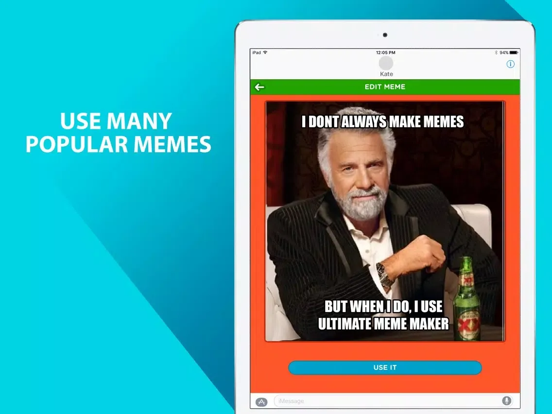 ภาพหน้าจอของ Ultimate Meme Maker for iMessage iPad 