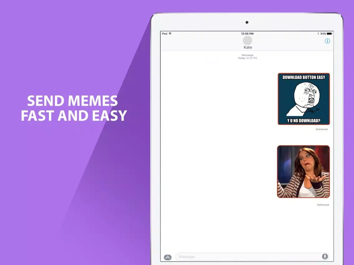 ภาพหน้าจอของ Ultimate Meme Maker for iMessage iPad 