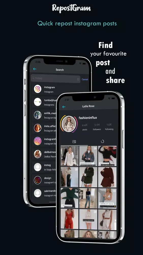 RepostGram - Instagram Repost Screenshots