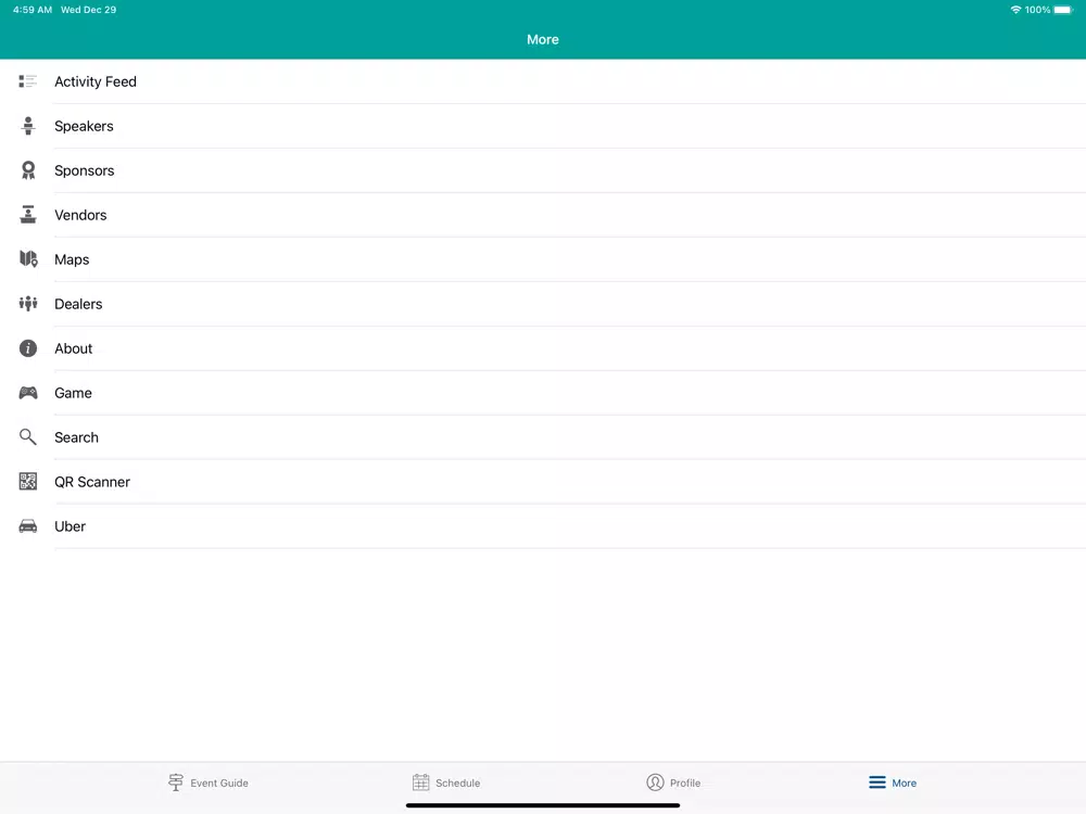 Capturas de tela do ABS Trade Show iPad 
