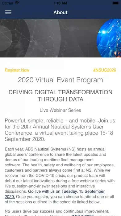 Screenshot di NS User Conference 2020