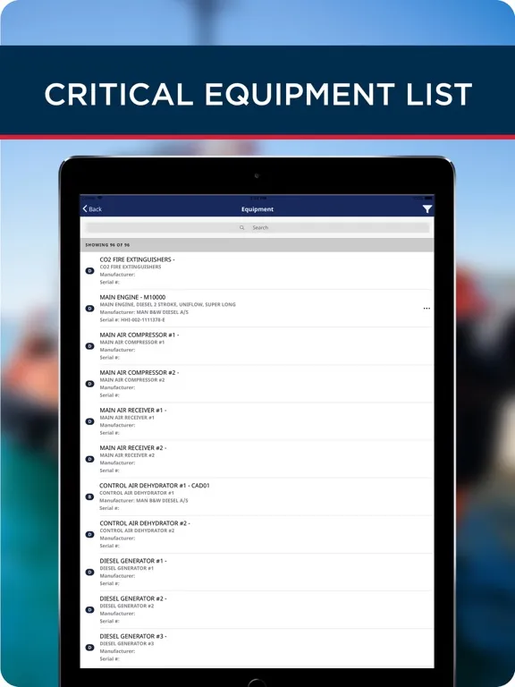 Ảnh chụp màn hình của NS Vessel iPad 