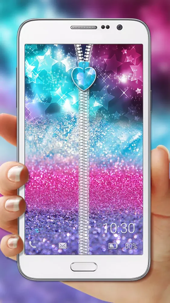 Capturas de pantalla de Glitter Zipper Lock