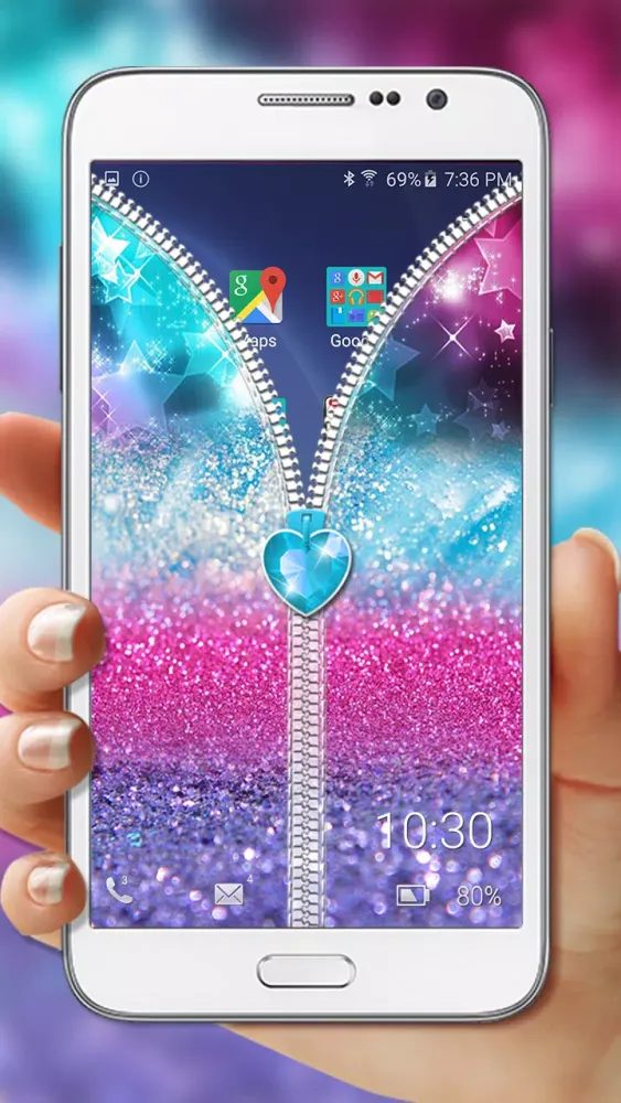 Capturas de pantalla de Glitter Zipper Lock