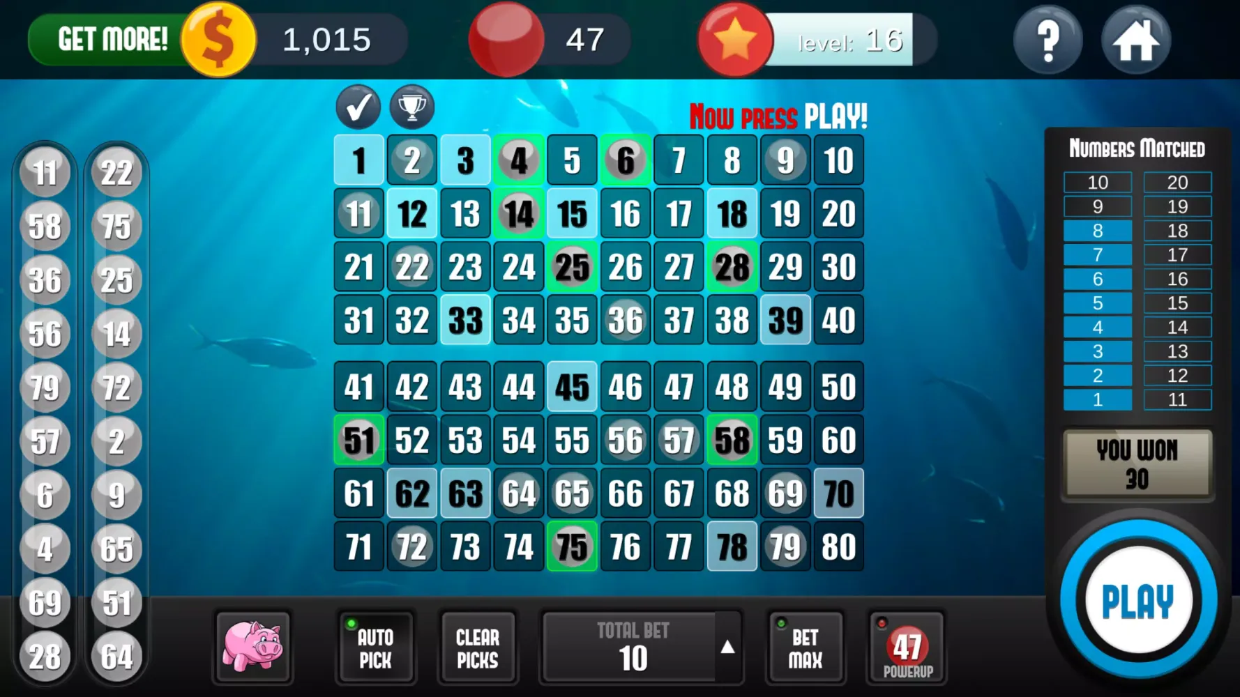A Keno Game Screenshots