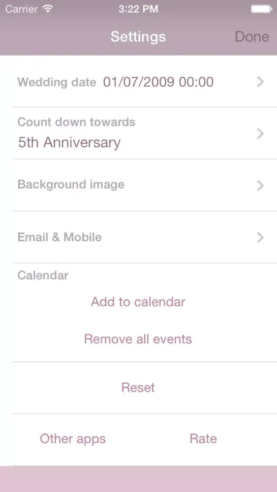 Ảnh chụp màn hình của Wedding Anniversary