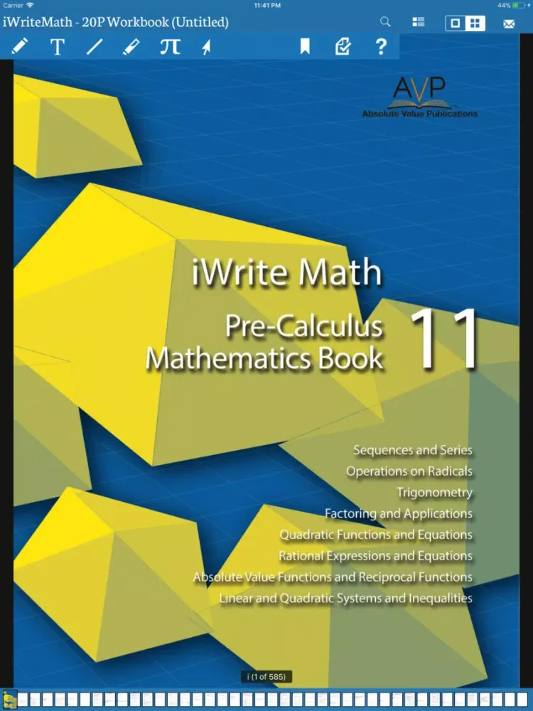 iWrite Math 20P Workbook iPad 应用截图