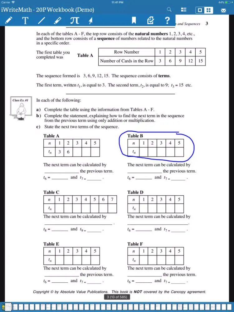 iWrite Math 20P Workbook iPad 应用截图