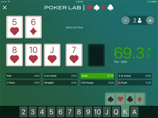 Zrzuty ekranu PokerLab Limited - Poker Odds ans Outs iPad 