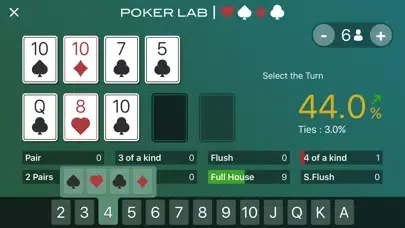 Zrzuty ekranu PokerLab Limited - Poker Odds ans Outs